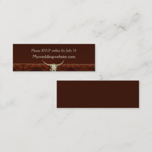 Carte De Visite Mini Crâne Rustique Mariage Bull