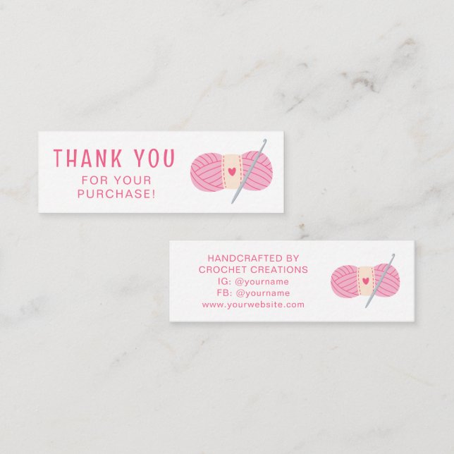 Carte De Visite Mini Crochet Merci PME (Devant / Derrière)