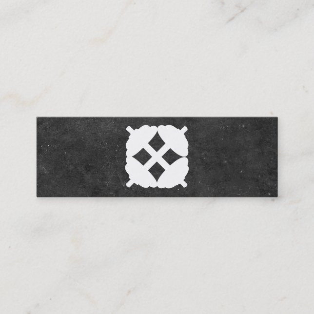 Carte De Visite Mini Croix de Dumbbell | Formateur personnel (ardoise) (Devant)