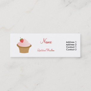 Carte De Visite Mini Cupcake aux fraises chocolatées