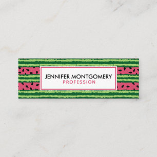 Carte De Visite Mini Cute pastèque Motif rose et vert