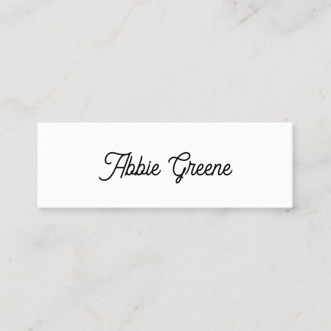 Carte De Visite Mini Cute Simple Blanc Script Social Media Networker (Devant)