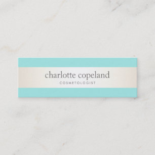 Carte De Visite Mini Cute Stylish Stripe Turquoise cheveux & beauté
