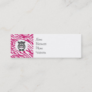 Carte De Visite Mini Cute Zebra sur Pink Zebra Poster de animal Cadeaux