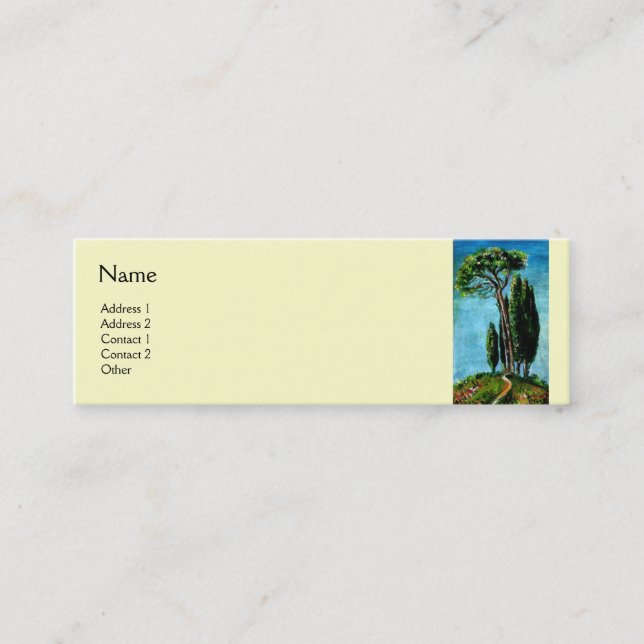 CARTE DE VISITE MINI CYPRÈS ET PINS MÉDITERRANIEN EN TOSCANE (Devant)