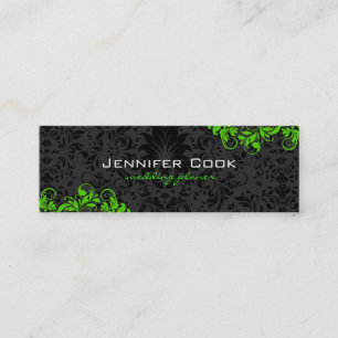 Carte De Visite Mini Damas florales noires et vertes 4 Wedding planners