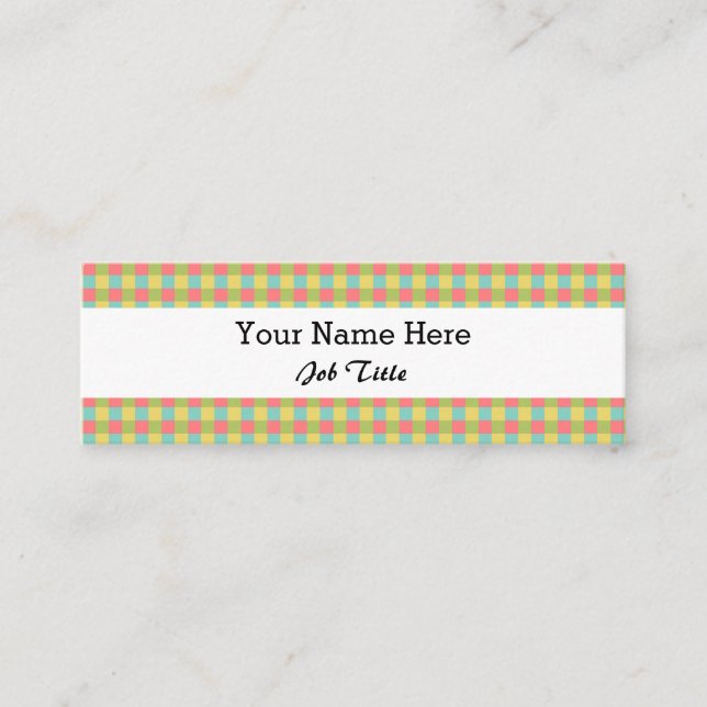 Carte De Visite Mini Dazzle Check blanc maigre (Devant)