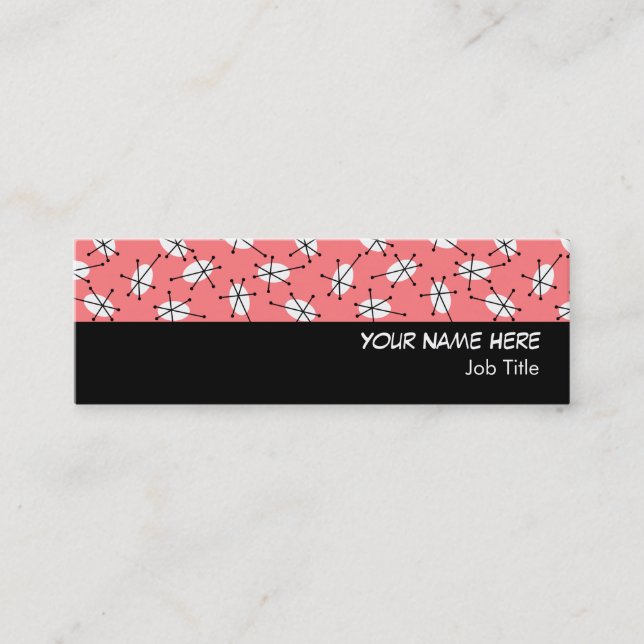 Carte De Visite Mini Dazzle Multi Rose noir strié maigre (Devant)