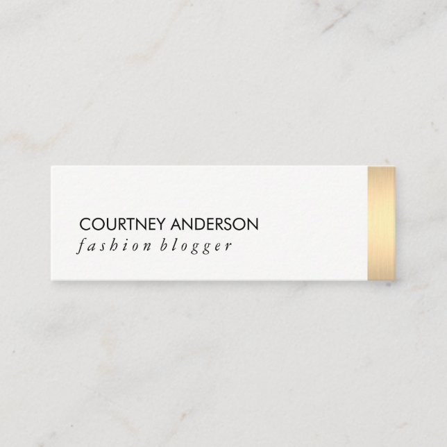 Carte De Visite Mini Découpe métal or (Devant)