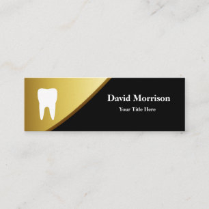 Carte De Visite Mini Dentiste moderne Gold & Grey Dental Assistant dent