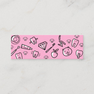 Carte De Visite Mini Dentiste pédiatrique rose Soins dentaires pour enf