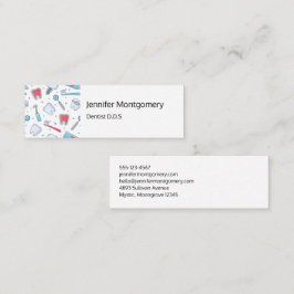Carte De Visite Mini Dents et outils Motif dentaire