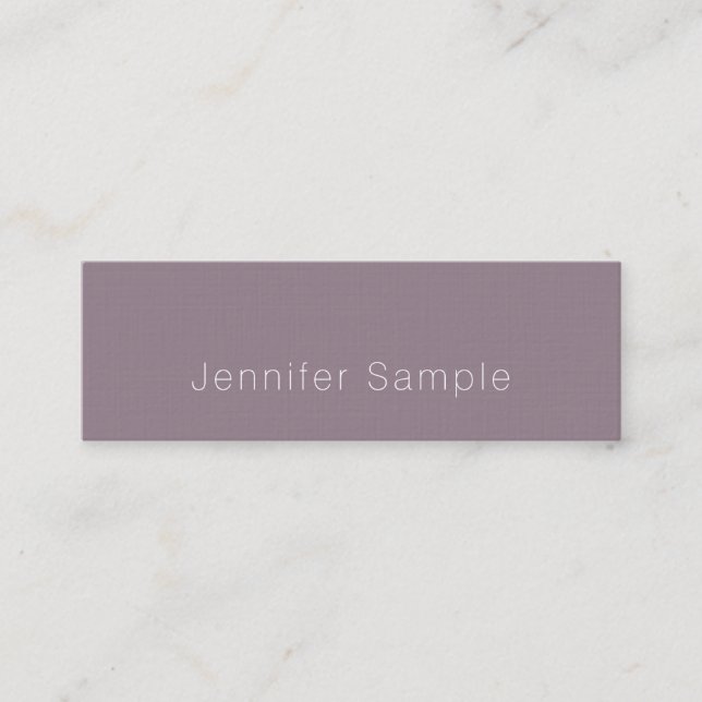 Carte De Visite Mini Design élégant Design simple Moderne Plaine Luxe t (Devant)
