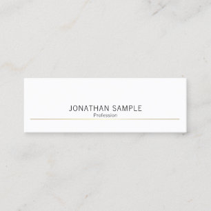 Carte De Visite Mini Design minimaliste Gold Plain Professionnel de lux