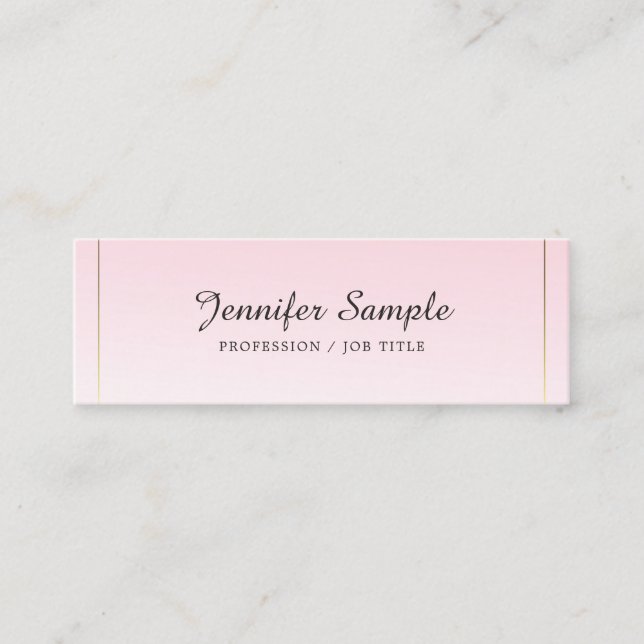 Carte De Visite Mini Design moderne glamour tendance Or rose luxueux (Devant)
