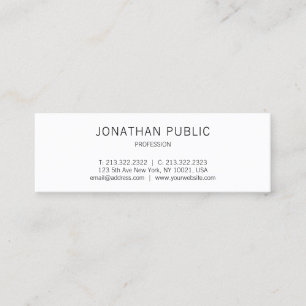 Carte De Visite Mini Design moderne professionnel Élégant Simple Plain