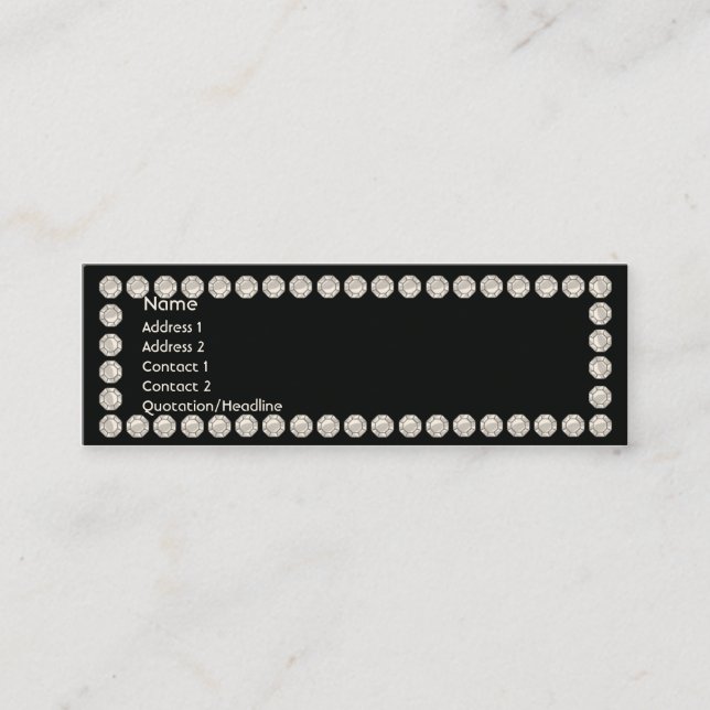 Carte De Visite Mini Diamants noirs - maigres (Devant)