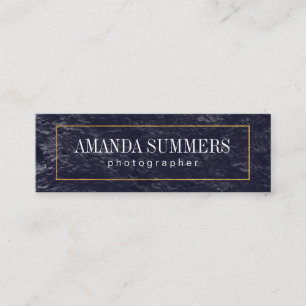 Carte De Visite Mini Distère Bordure bleue or   Ardoise