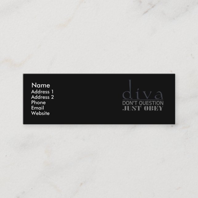 Carte De Visite Mini Diva : N'interrogez pas (Devant)