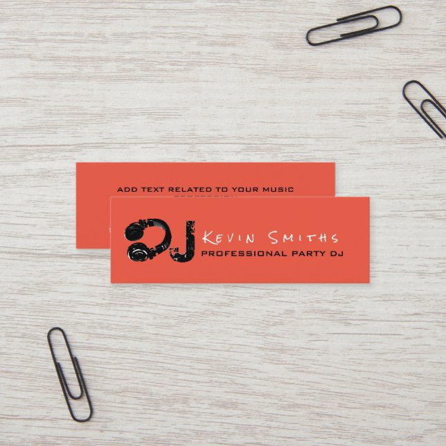Carte De Visite Mini DJ Music Professional Party Deejay (Devant/Arrière en situation)