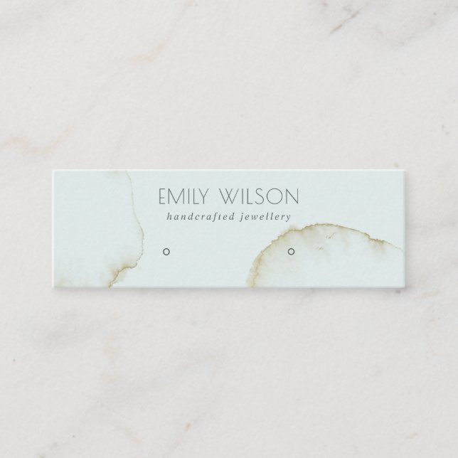 CARTE DE VISITE MINI DOFT AQUA GOLD ABSTRAIT STUD EARRING AFFICHER LOGO (Devant)