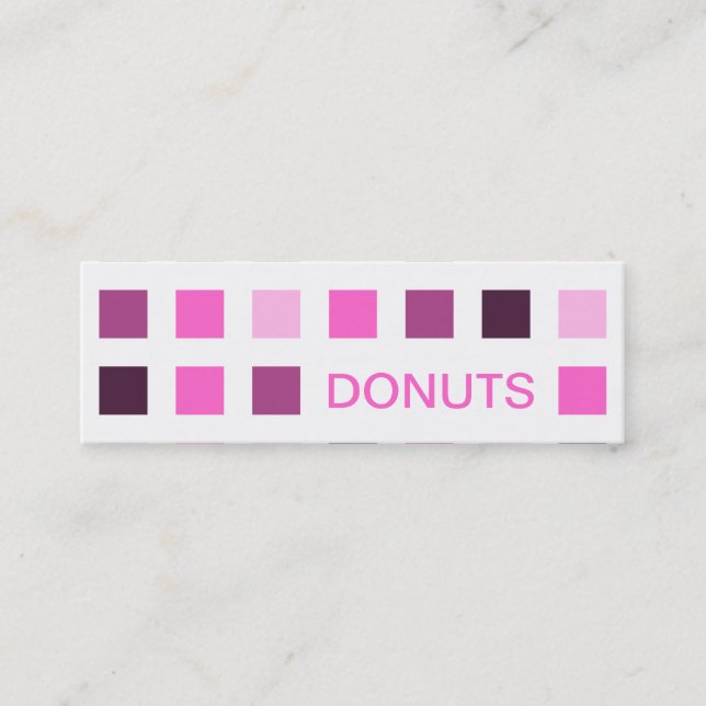 Carte De Visite Mini DONUTS (carrés modernes) (Devant)