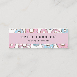 Carte De Visite Mini Donuts Roses, Donuts Bleus, Boutique De Gâteaux, B