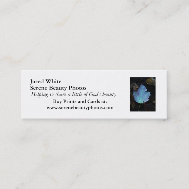 Carte De Visite Mini DSC07579, blanc de Jared, photos sereines de (Devant)