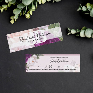 Carte De Visite Mini Dusty Mauve Rose Floral Salon Signet