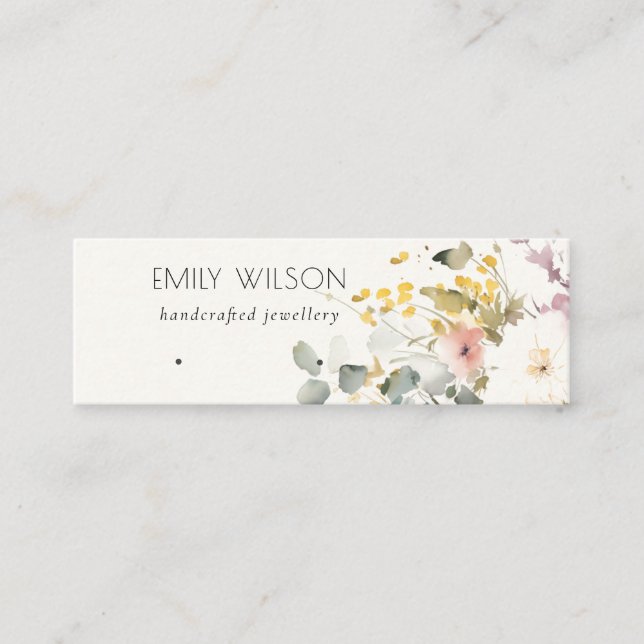 Carte De Visite Mini Écran à boucles d'oreille florale Pastel doux (Devant)