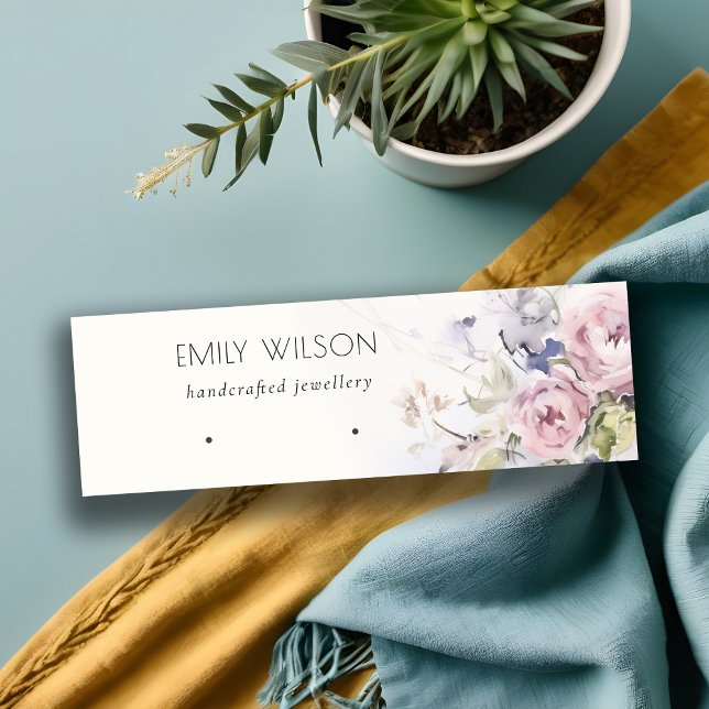 Carte De Visite Mini Écran à boucles d'oreille florale Rose (Créateur téléchargé)