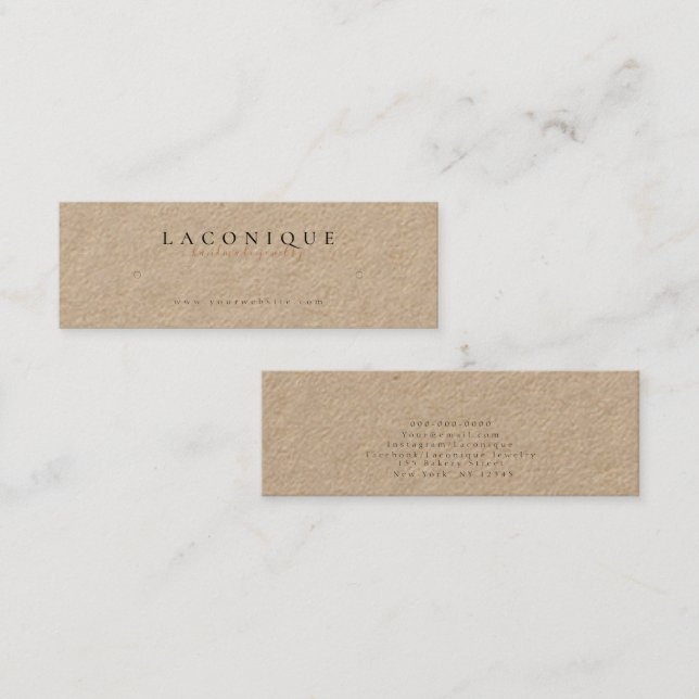 Carte De Visite Mini Écran de bijoux | Boucles de bijoux | Kraft (Devant / Derrière)