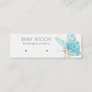 Carte De Visite Mini Écran d'oreille à papillon bleu-bleu très joli 