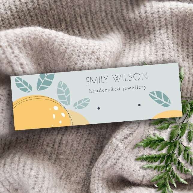 Carte De Visite Mini Écran d'oreille Abstrait au citron bleu (Créateur téléchargé)