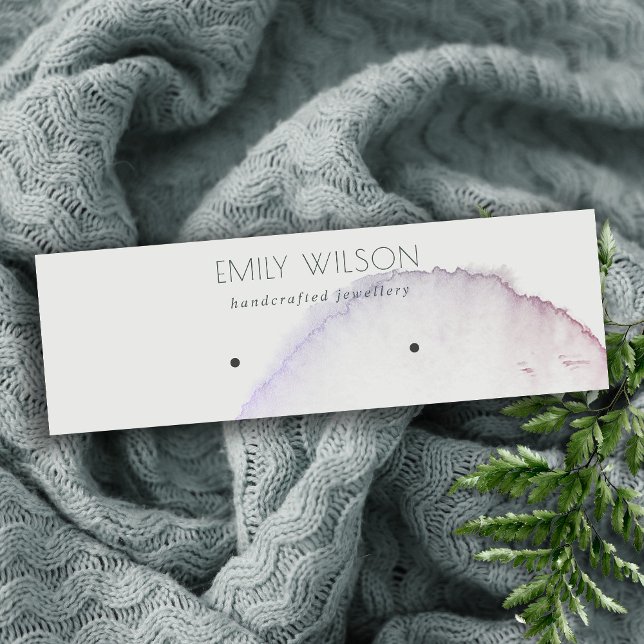 Carte De Visite Mini Écran d'oreille Abstrait gris argenté rose violet (Créateur téléchargé)