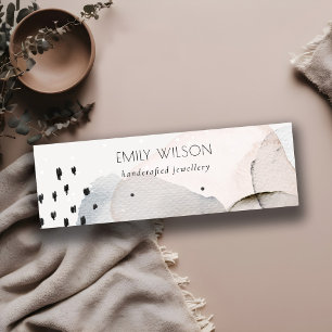 Carte De Visite Mini Écran d'oreille Abstrait rose Aquarelle