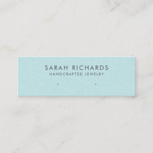 Carte De Visite Mini Écran d'oreille Chic Aqua Turquoise Blue Jewelry