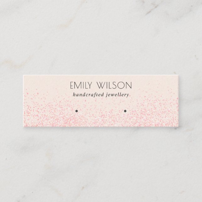 Carte De Visite Mini Écran d'oreille de Parties scintillant rose brilla (Devant)