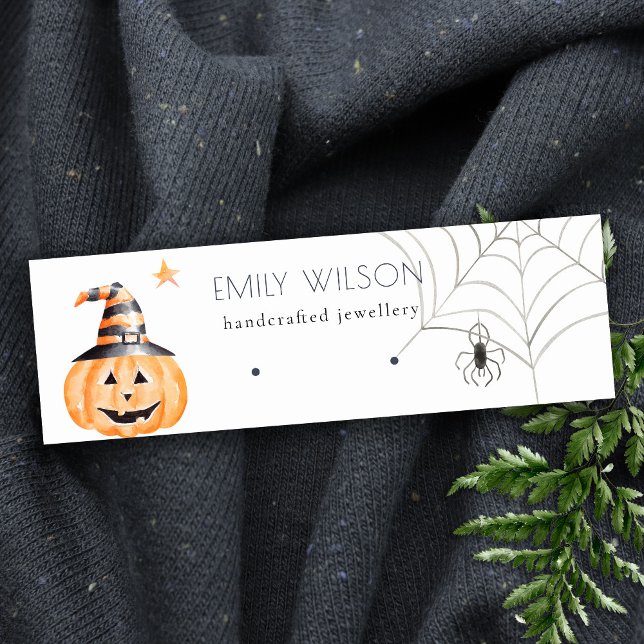 Carte De Visite Mini Écran d'oreille du Citrouille Web Halloween Spider (Créateur téléchargé)