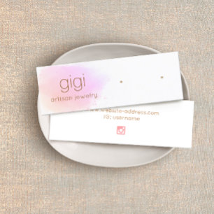 Carte De Visite Mini Écran d'oreille du logo couleur rose