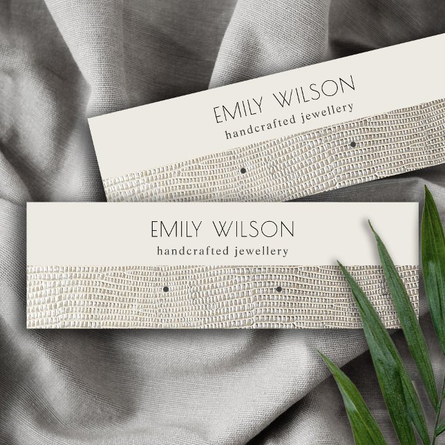 Carte De Visite Mini Écran d'oreille en cuir de perle d'argent (Créateur téléchargé)