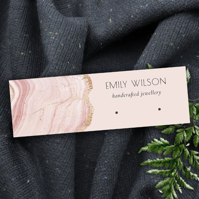 Carte De Visite Mini Écran d'oreille en marbre doré rose (Créateur téléchargé)