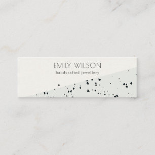 Carte De Visite Mini Écran d'oreille gris noir Terrazzo Texture