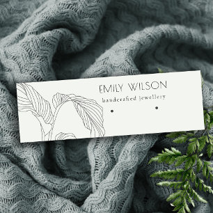 Carte De Visite Mini Ecran d'oreille noir blanc feuille de palme