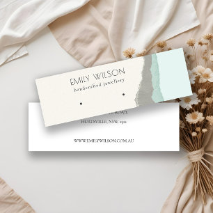 Carte De Visite Mini Écran d'oreille Pastel Aqua Kraft