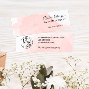 Carte De Visite Mini Écran d'oreille pour bijoux en brosse rose