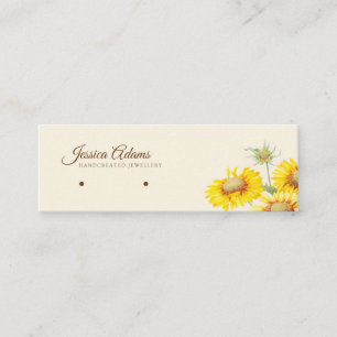 Carte De Visite Mini Écran d'oreille rustique de tournesol jaune