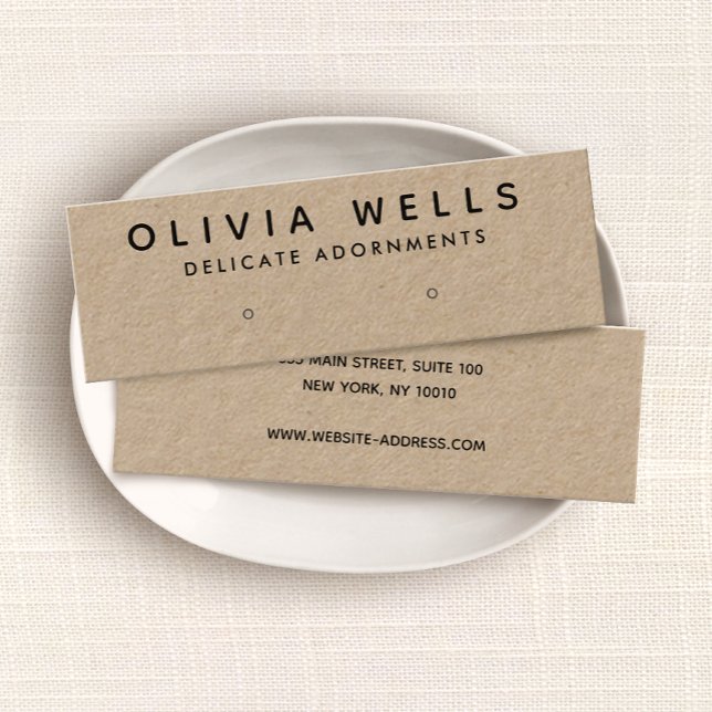 Carte De Visite Mini Écran simple à oreille Kraft (Créateur téléchargé)