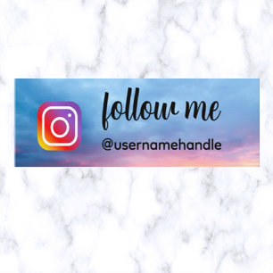 Carte De Visite Mini Editable Follow Me Social Media QR Code