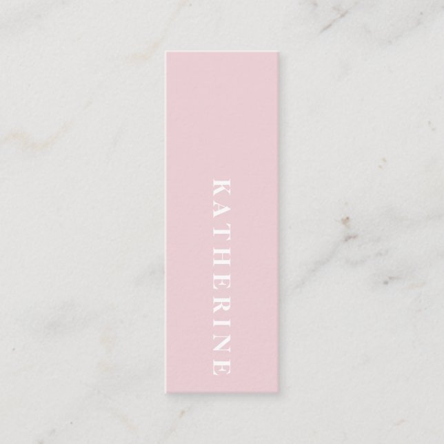Carte De Visite Mini Editeur photo moderne élégant rose pastel minimali (Devant)